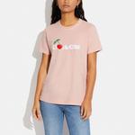 Футболка женская розовая Coach - фото 2