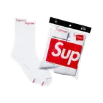 Носки Supreme x Hanes Crew Socks (4 Pack), белый - фото