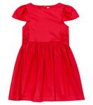 Мини-платье из хлопка и сатина с бантом Il Gufo, красный - фото