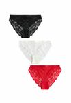 Брифы Next 3 PACK, Black Red Cream/Black - фото