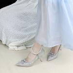 Ainer-cat Ainer cat Slim Heel High Heels 8cm Women's Silver - фото 7