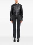 Кожаная куртка на молнии MM6 Maison Margiela, черный - фото 2