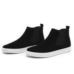 Челси ботинки мужские черно-белые GZZ, белая подошва без подкладки - фото 8