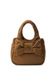 Prada мини-сумка Re-Nylon с бантом, коричневый - фото