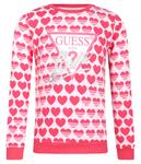 Свитшот детский Guess с принтом из сердец, розовый - фото