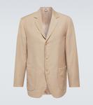 Блейзер из шерсти и мохера Auralee, бежевый - фото