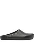 Тапочки с вышитым логотипом Marni, черный - фото