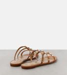 Кожаные сандалии Rockstud Valentino Garavani, Almond Beige - фото 2