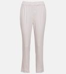 Узкие брюки pull up с низкой посадкой Brunello Cucinelli, бежевый - фото