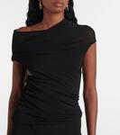 Мини-платье из драпированного джерси Rick Owens, черный - фото 4