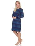 Ночная рубашка NORMANN Langarm Bündchen Ethnolook, синий - фото 3