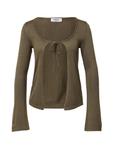Вязаный кардиган SHYX, оливковый - фото