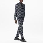 Куртка мужская Louis Vuitton с клетчатым узором, черный - фото 2