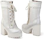 Gongxifacai Элегантные и милые ботильоны на высоком каблуке, White - фото 4