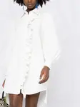 Платье-рубашка с оборками MSGM, белый - фото 5