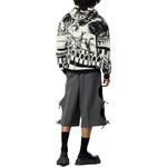 Толстовка мужская Louis Vuitton с объемным принтом, черный / белый - фото 3