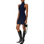 Футболка Diesel M Onervax с воротником-стойкой, рубчик, синяя - фото 4