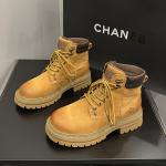 Мартин Бут 5см Женские Жёлтые GIGIRYO, Жёлтый Скрытый Каблук - фото 8