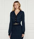 Кардиган женский Guess Jeans укороченный на пуговицах, синий - фото