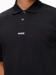 Хлопковая рубашка-поло с логотипом HUGO, черный - фото 5