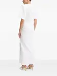 Платье макси с объемными плечами и разрезом PINKO, белый - фото 3