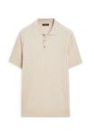 Поло Massimo Dutti RIBBED POLO COLLAR, Beige - фото 5