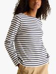 Топ с длинными рукавами в полоску Joules, Cream/Navy - фото
