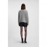 Вязаный свитер с резинкой HUGO, серый - фото 4