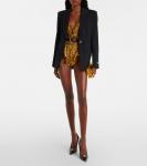 Боди из шелкового атласа с леопардовым принтом Versace, Neutral - фото 6