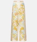 Шелковые палаццо Underwater Barocco Versace, Eggshell + Multicolor - фото