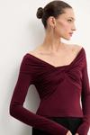Блуза Patrizia Pepe, бордовый - фото 4