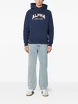 Худи с принтом логотипа Alpha Industries, синий - фото 2