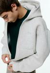 Толстовка PULL&BEAR Zip-up sweatshirt, Grey - фото 3