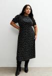 Платье New Look Curves CURVES FLORAL SHORT SLEEVE MIDI , Black Pattern/Black - фото