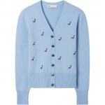 Кашемировый свитер женский Tory Burch, dusty синий - фото