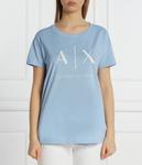 Футболка женская Armani Exchange свободного кроя, голубой - фото