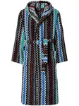 Махровый халат с узором шеврон Missoni Home, синий - фото