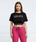 Футболка женская Liu Jo Sport укороченная с логотипом бренда, черный - фото 3