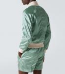 Атласная куртка-бомбер Tom Ford, Jade+White - фото 4