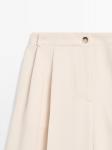 Летящие брюки с подворотами Massimo Dutti, cream - фото 4