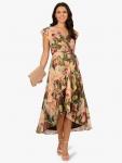 Флоральное платье Hi Low Adrianna Papell, Brown/Multi - фото 3