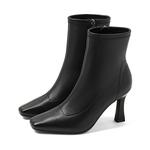 Ботинки женские COMELY на каблуке 8,5 см, черные (с подкладкой из флиса и овчины) - фото 5