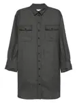 Платье-рубашка мини с накладными карманами Eric Bompard, серый - фото