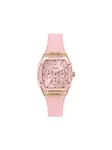 Наручные часы Silicone Strap Rose Gold Square Case 38 мм Guess Usa, розовый - фото