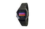 CASIO Часы Vintage A168, Black Dial with Purple and Yellow Gradient Bezel - фото