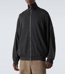 Хлопковый джерси свитер на молнии Auralee, Ink Black - фото 3