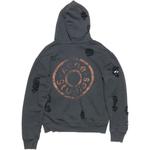 Потертая худи на молнии Acne Studios, черный - фото