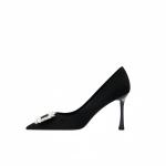 WUGUNIANG PU Slim Heel High Heels Women's Black - фото 3