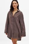 Платье NA-KD Shirt dress, Brown/Light Brown - фото