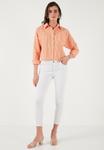 Блузка на пуговицах LELA, оранжевый - фото 2